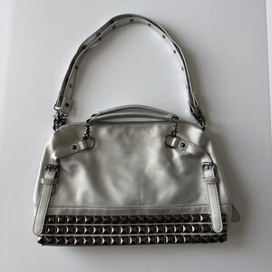 Silver Handbag with Studs Design |Shoulder Bag